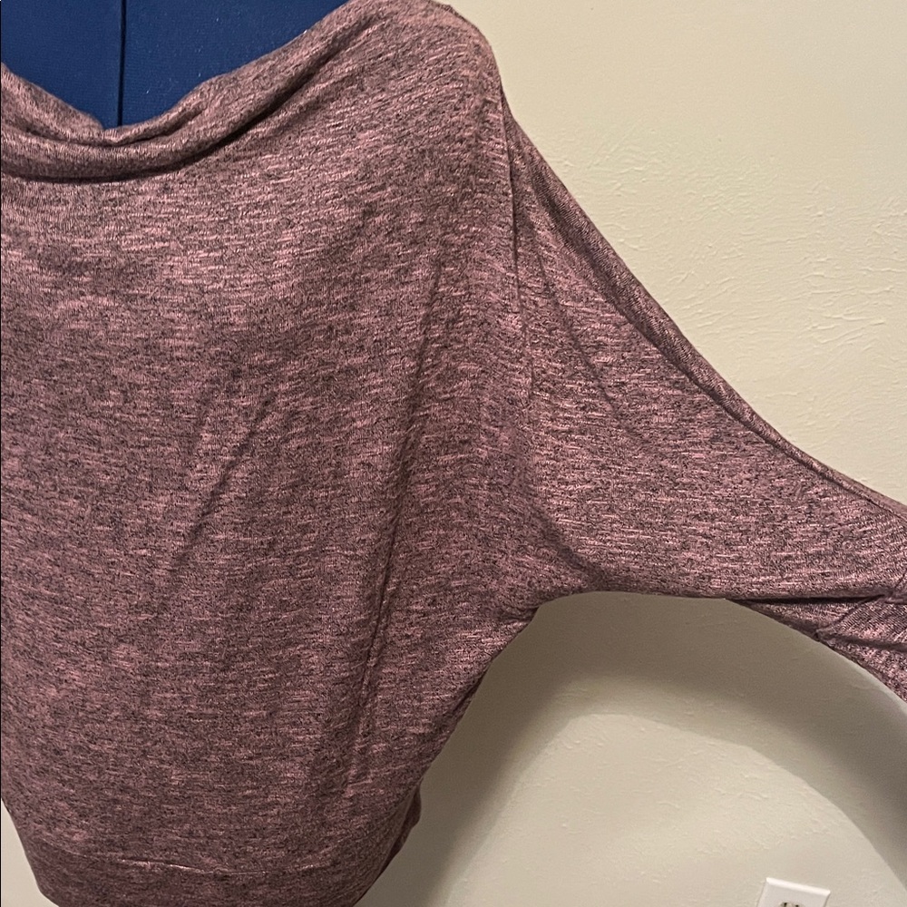 Jennifer Lopez 3/4 Sleeve Heather Purple Sweater Top Draped Neck | Size XXL - Picture 6 of 11
